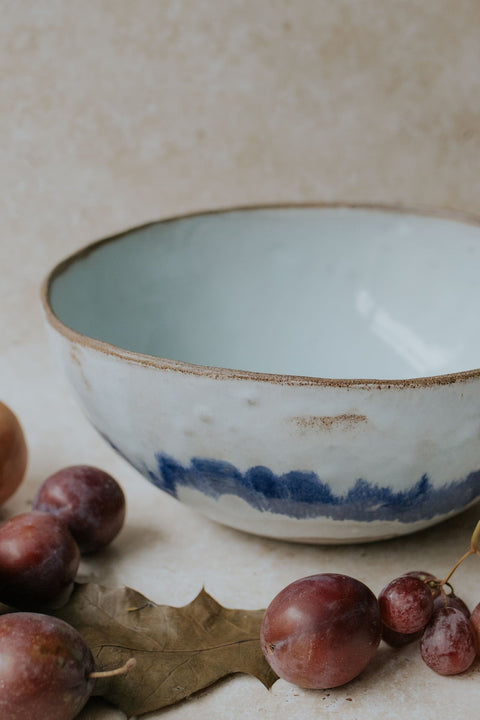 Icy blue fruit bowl