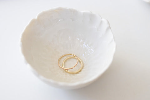 Dickinson - small hand-carved porcelain ring dish