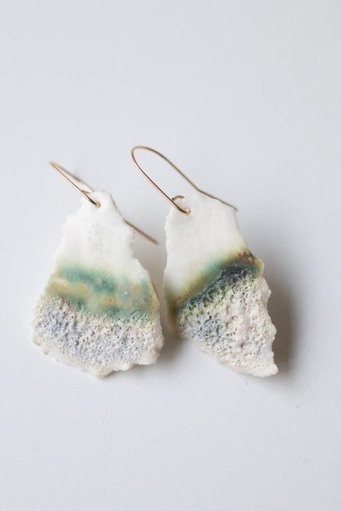 Arctic Nr.1 - handmade porcelain earrings with gold-filled hooks