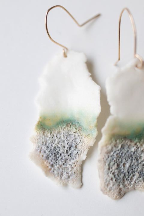 Arctic Nr.2 - handmade porcelain earrings with gold-filled hooks