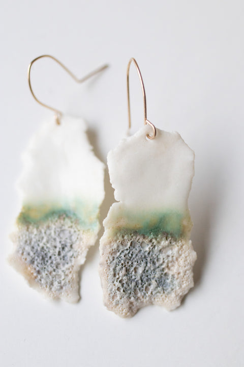 Arctic Nr.2 - handmade porcelain earrings with gold-filled hooks