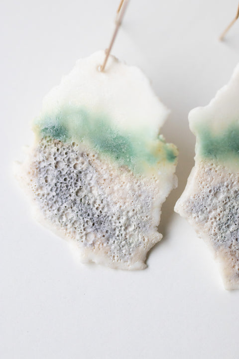 Arctic Nr.3 - handmade porcelain earrings with gold-filled hooks