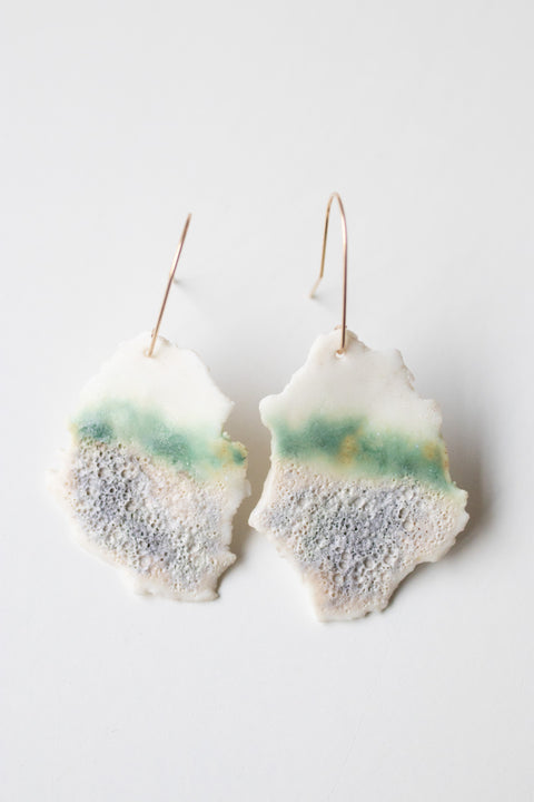 Arctic Nr.3 - handmade porcelain earrings with gold-filled hooks