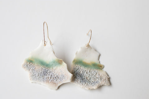 Arctic Nr.4 - handmade porcelain earrings with gold-filled hooks