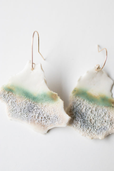 Arctic Nr.4 - handmade porcelain earrings with gold-filled hooks