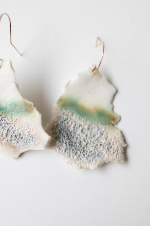 Arctic Nr.4 - handmade porcelain earrings with gold-filled hooks