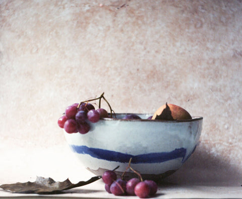 Icy blue fruit bowl