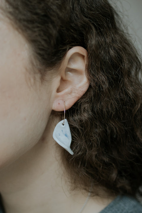 Folded - marbled dangle earrings on gold filled wire