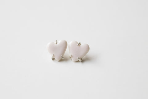 Hearts of erbium - made to order stud earrings with sterling silver