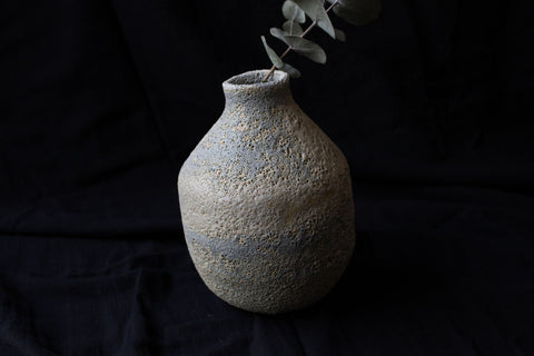 Moon's tilted orbit - Lava glaze vase