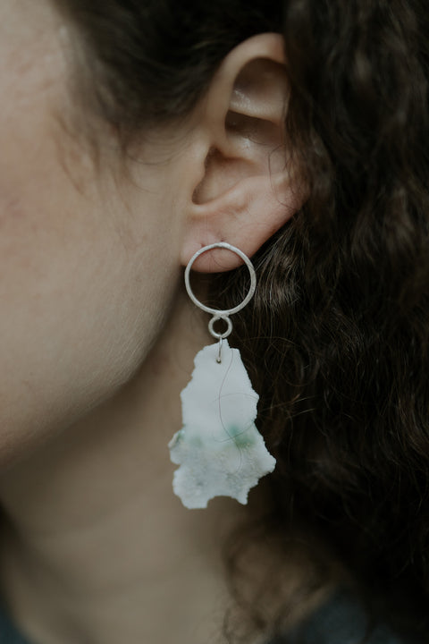 Arctic - handmade sterling silver earrings with porcelain