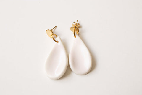 Porcelain dangle earrings (stainless steel)