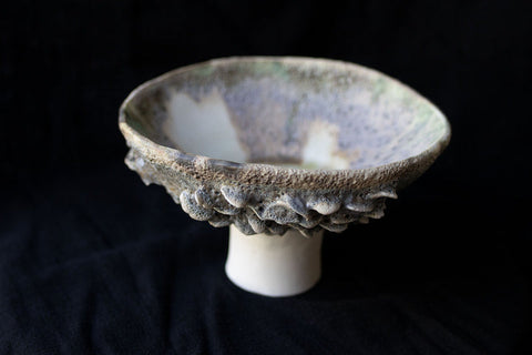 Crater Porcelain footed bowl